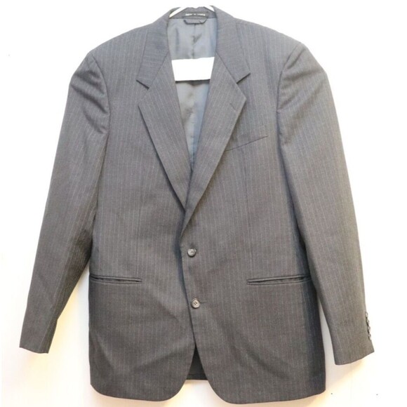 Jean Paul Germain Blazer Mens‎ Sz 43L Suit Jacket Pinstripe Charcoal Sport Coat - Picture 1 of 9